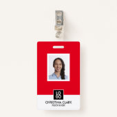Badge ID d'entreprise Logo photo de l'employé Insigne pe (Devant avec clip)