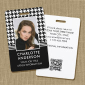 Badge ID d'entreprise Photo de l'employé Houndstooth noi