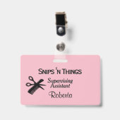 Badge ID des coiffeurs / stylistes (Avant avec clip)