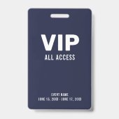 Badge ID d'événement d'accès VIP All Access Simple (Dos)