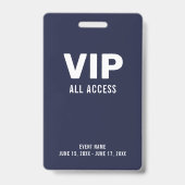 Badge ID d'événement d'accès VIP All Access Simple (Face)