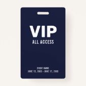 Badge ID d'événement d'accès VIP All Access Simple (Devant)