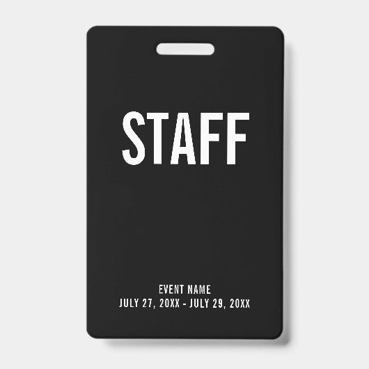 Badge ID d'événement de carte d'accès du personnel (Avant)