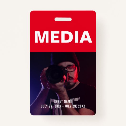 Badge ID d'événement Media All Access Pass (Devant)