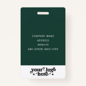 Badge ID d'événement personnalisé avec le nom de lanière (Dos)