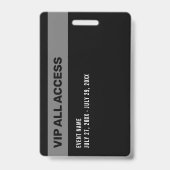 Badge ID d'événement VIP All Access Pass Black & White (Arrière)