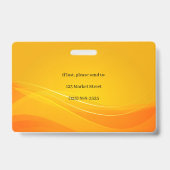 Badge ID d'identification photo Abstrait doré (Arrière)