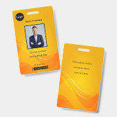 Badge ID d'identification photo Abstrait Gold (Avant & arrière)