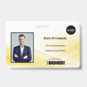 Badge ID d'identification photo de conception de vague j