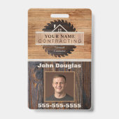 Badge ID du logo de l'entrepreneur en tonus de bois rust (Avant)