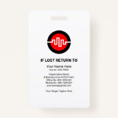 Badge ID du Modèle photo de presse de courbure globale (Dos)