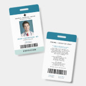 Badge ID du personnel médical + code-barres vertical (Avant & arrière)