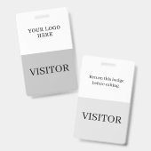Badge ID du visiteur en Personnaliser verticale blanche  (Avant & arrière)