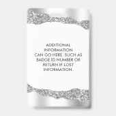 Badge ID élégant et glamour avec diamants et paill (Arrière)