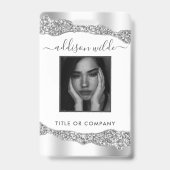 Badge ID élégant et glamour avec diamants et paill (Avant)