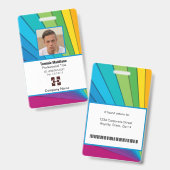 Badge ID employé de l'entreprise Abstraite moderne | Arc (Avant & arrière)