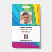 Badge ID employé de l'entreprise Abstraite moderne | Arc (Avant)