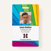 Badge ID employé de l'entreprise Abstraite moderne | Arc (Devant)