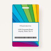 Badge ID employé de l'entreprise Abstraite moderne | Arc (Dos)