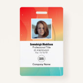 Badge ID employé de l'entreprise Abstraite moderne | Dég (Devant)
