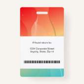 Badge ID employé de l'entreprise Abstraite moderne | Dég (Dos)