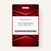 Badge ID employé de l'entreprise Abstraite moderne | Mar (Dos)