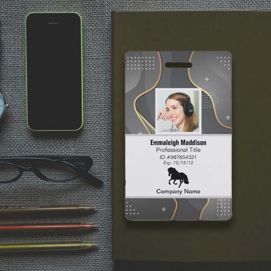 Badge ID employé de l'entreprise Abstraite moderne | Sil