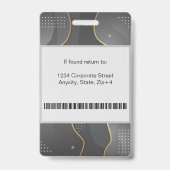 Badge ID employé de l'entreprise Abstraite moderne | Sil (Arrière)