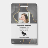 Badge ID employé de l'entreprise Abstraite moderne | Sil (Avant)