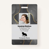 Badge ID employé de l'entreprise Abstraite moderne | Sil (Devant)