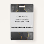Badge ID employé de l'entreprise Abstraite moderne | Sil (Dos)
