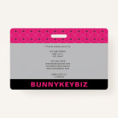 Badge ID employé de l'entreprise d'entreprise rose chaud (Dos)