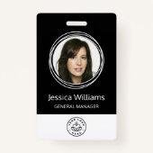 Badge ID employé d'entreprise personnalisé noir (Devant)