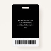 Badge ID employé d'entreprise personnalisé noir (Dos)