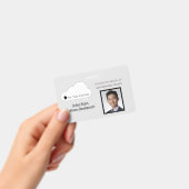 Badge ID employé gris clair et noir horizontal (À main)