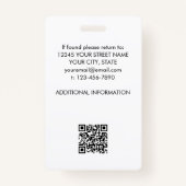 Badge ID employé Logo de la société QR Houndstooth Blanc (Dos)