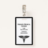 Badge ID employé Médicale double (Dos avec clip)