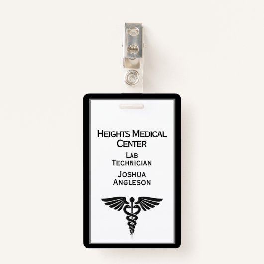 Badge ID employé Médicale double (Devant avec clip)