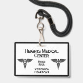 Badge ID employé Médicale encadré à deux côtés (Avant avec lanière)