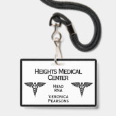 Badge ID employé Médicale encadré à deux côtés (Arrière avec lanière)