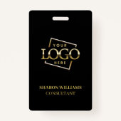 Badge ID employé noir avec logo d'entreprise personnalis (Dos)