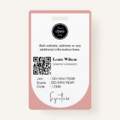 Badge ID employé personnalisable (Dos)