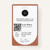 Badge ID employé personnalisable (Dos)