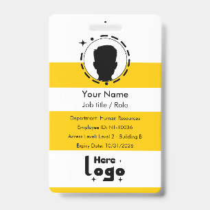 Badge ID employé personnalisé