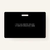 Badge ID employé | Photo du logo noir blanc (Dos)