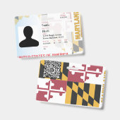 Badge ID enfant CRÉATIF - Indicateur Maryland (Front & Back)