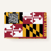 Badge ID enfant CRÉATIF - Indicateur Maryland - RED (Dos)