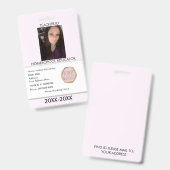 Badge ID Enseignant École à la maison Maman Rose (Avant & arrière)