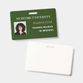 Badge ID étudiant de l'université McIntire (Front & Back)