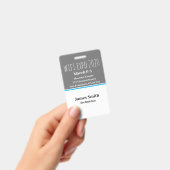 Badge ID Expo Vertical Gris, Blanc & Bleu (Manuel / portable)